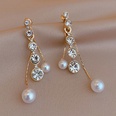 fashion retro rhinestone pearl tassel long alloy drop earringspicture11